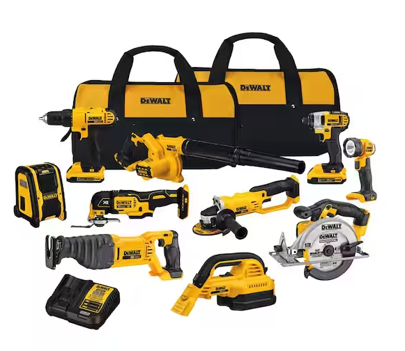 💝(LAST DAY CLEARANCE SALE 70% OFF)20V MAX Cordless 10 Tool Combo Kit with (2) 20V 2.0Ah Batteries, Charger, and Bag