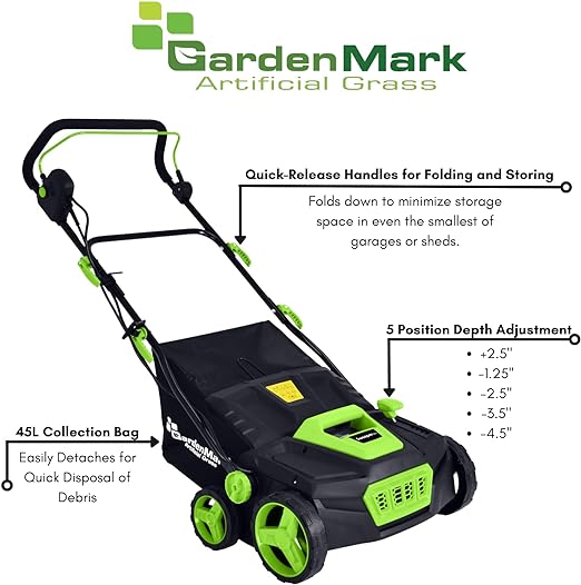 SweeperPro by GardenMark | Artificial Grass Sweeper w/50ft Cord | Fast and Easy Turf Cleanup | Extend The Life & Appearance