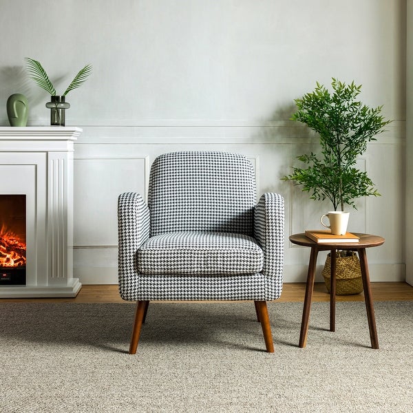 Aeetes Modern Upholstered Armchair with Solid Wood Legs by HULALA HOME