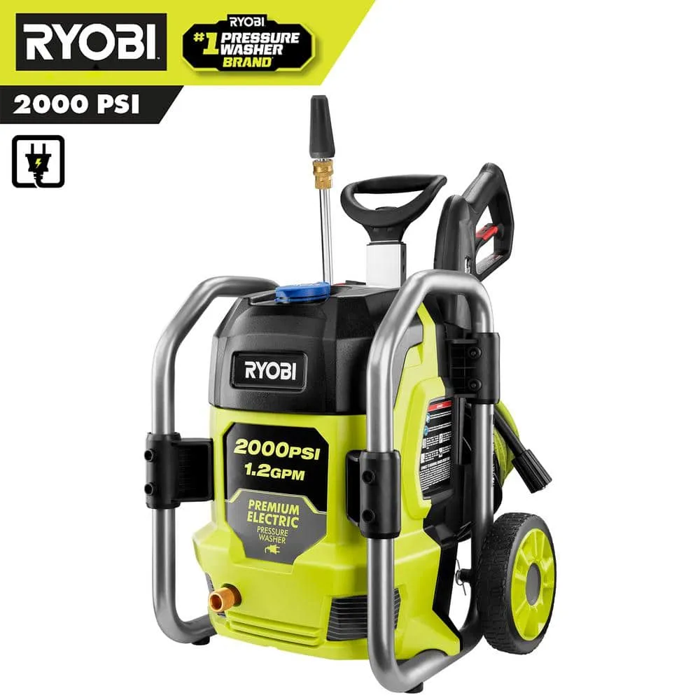 RYOBI 2000 PSI 1.2 GPM Cold Water Corded Electric Pressure Washer RY142022