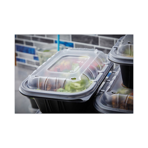 Pactiv EarthChoice Entree2Go Takeout Container Vented Lid | 8.67 x 5.75 x 0.98， Clear， 300