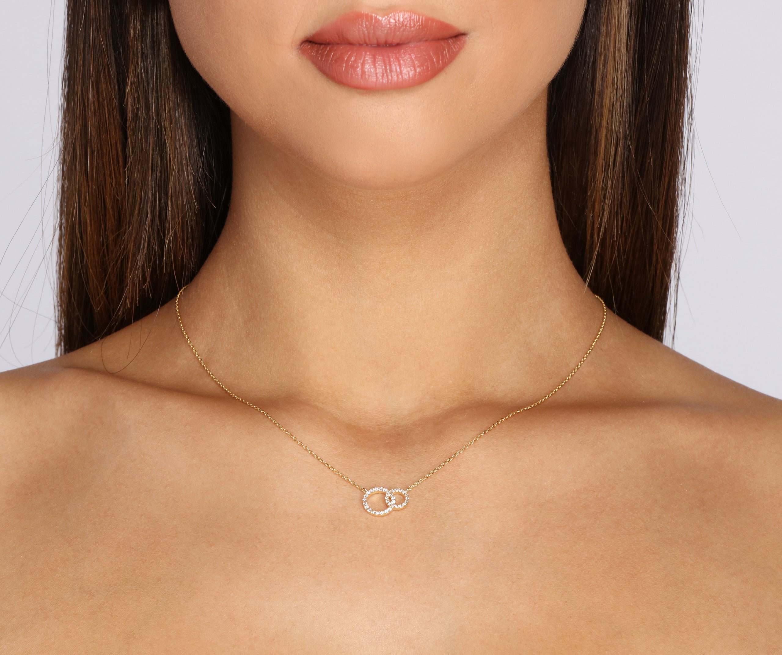 Cubic Zirconia 18K Gold Dipped Promise Necklace