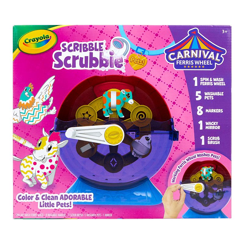 Crayola Scribble Scrubbie Pets Spin and Wash Carnival Playset