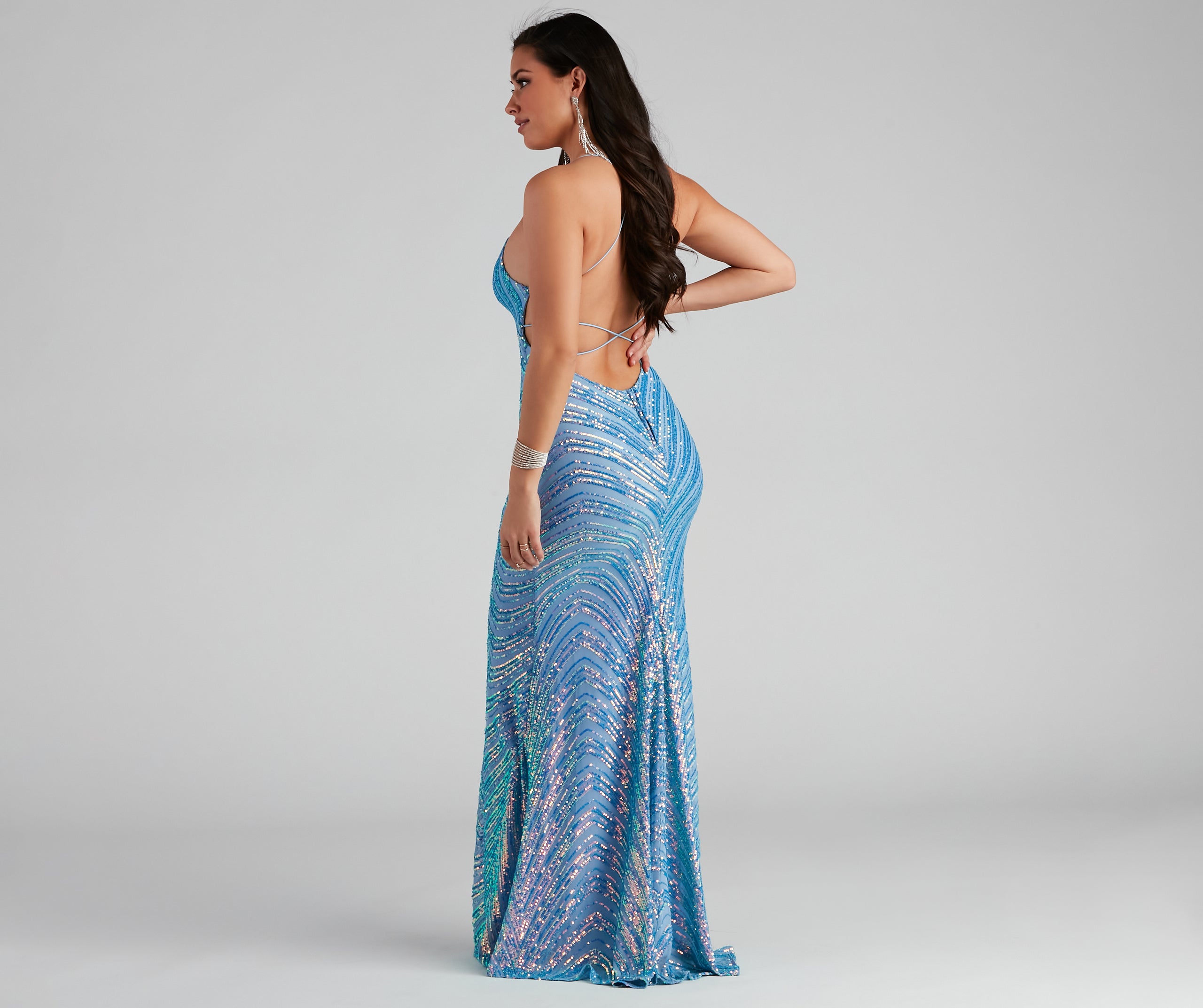 Petra Formal Iridescent Sequin Dress