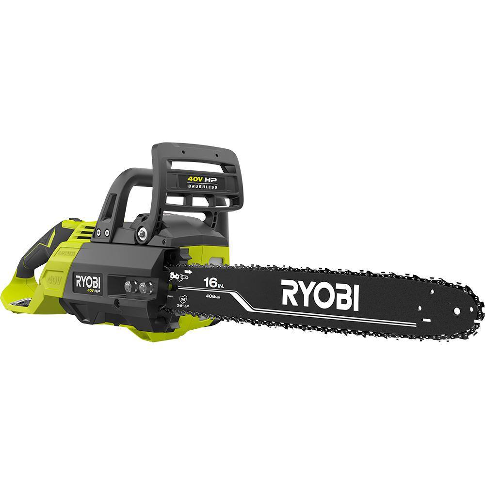 RYOBI RY40550 40V HP Brushless 16 in. Battery Chainsaw with 4.0 Ah Battery and Charger
