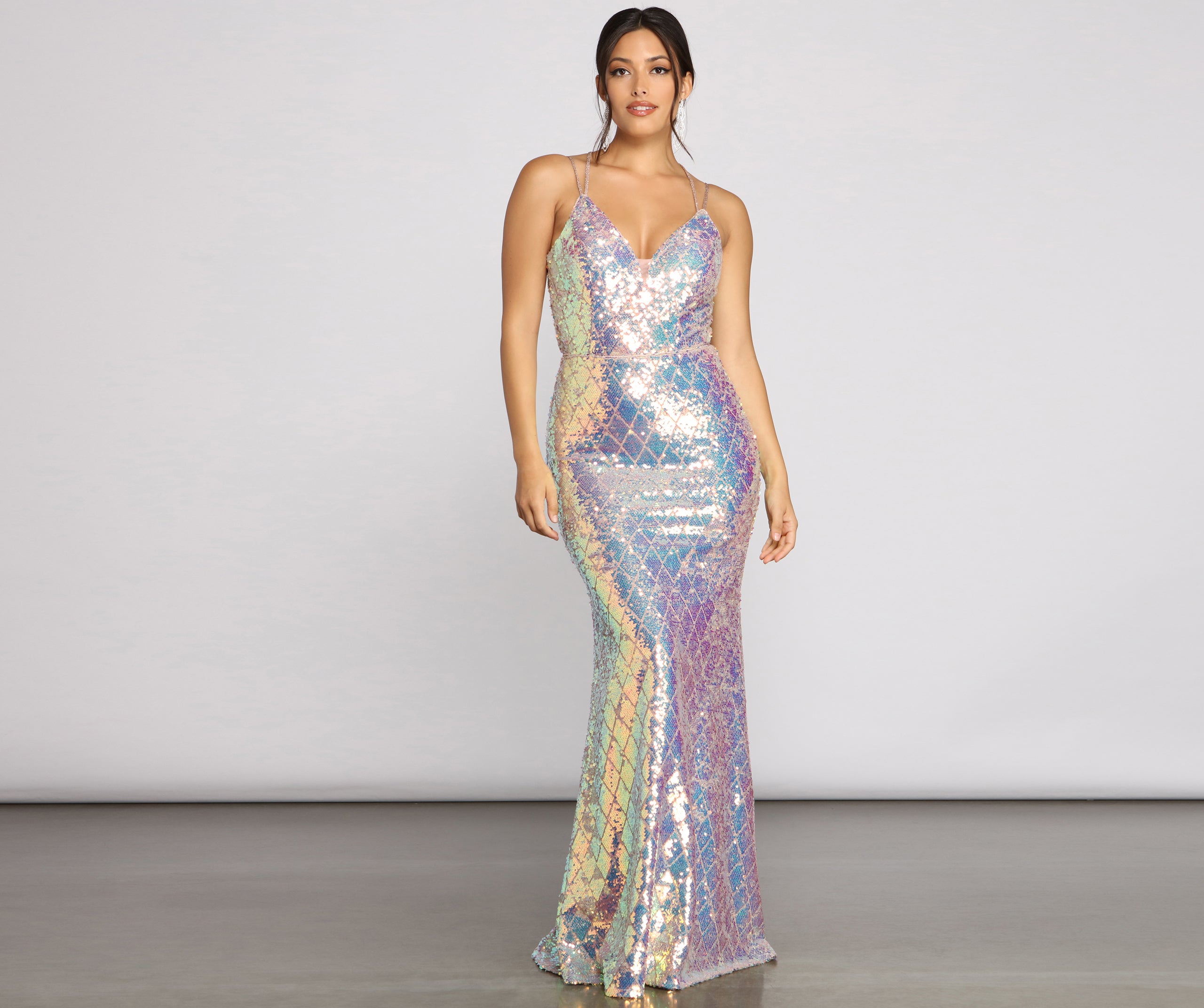 Ariel Formal Iridescent Sequin Dress