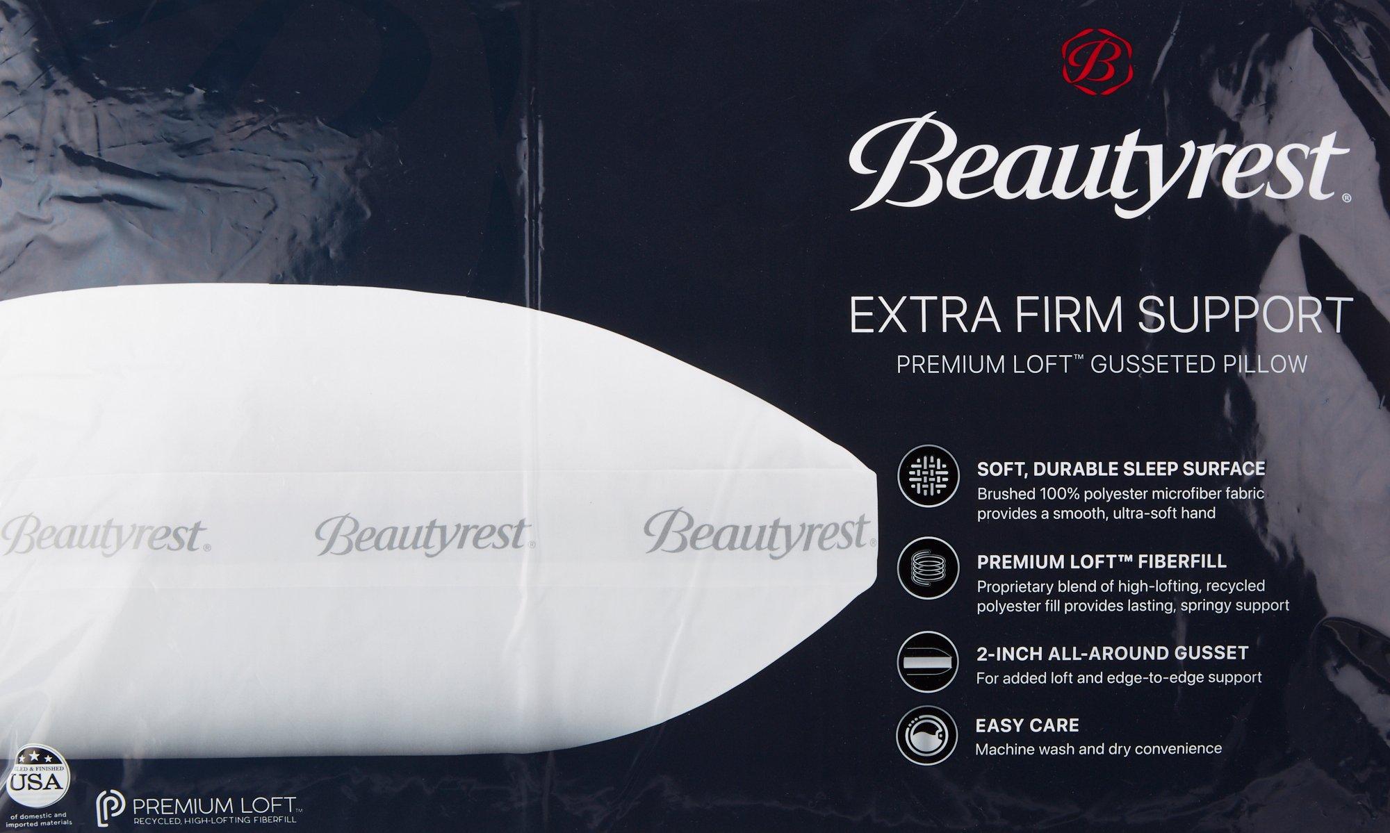 Beautyrest Extra Firm Support Gusseted Pillow Jumbo White