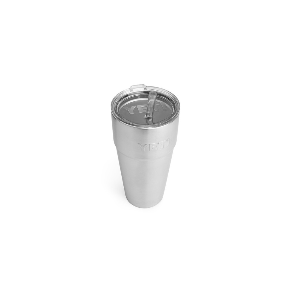 Yeti Rambler Stackable Cup with Straw Lid 26oz， Stainless Steel