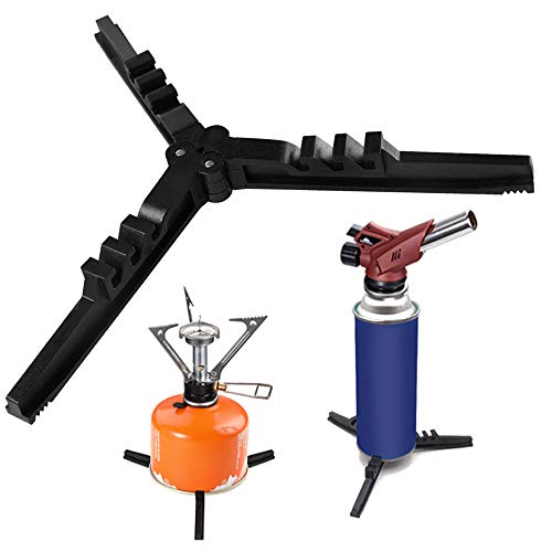 Caudblor Folding Universal Fuel Can Canister Stand, Tripod Stabilizer for Camping Stoves, Upgrade Compact Butane Gas Tank Bracket, Plastic Cylinder Cartridge Holder, Footrest for Outdoor Hiking S