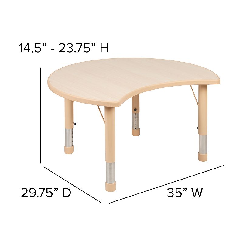 Kids Flash Furniture Wren Crescent Adjustable Activity Table