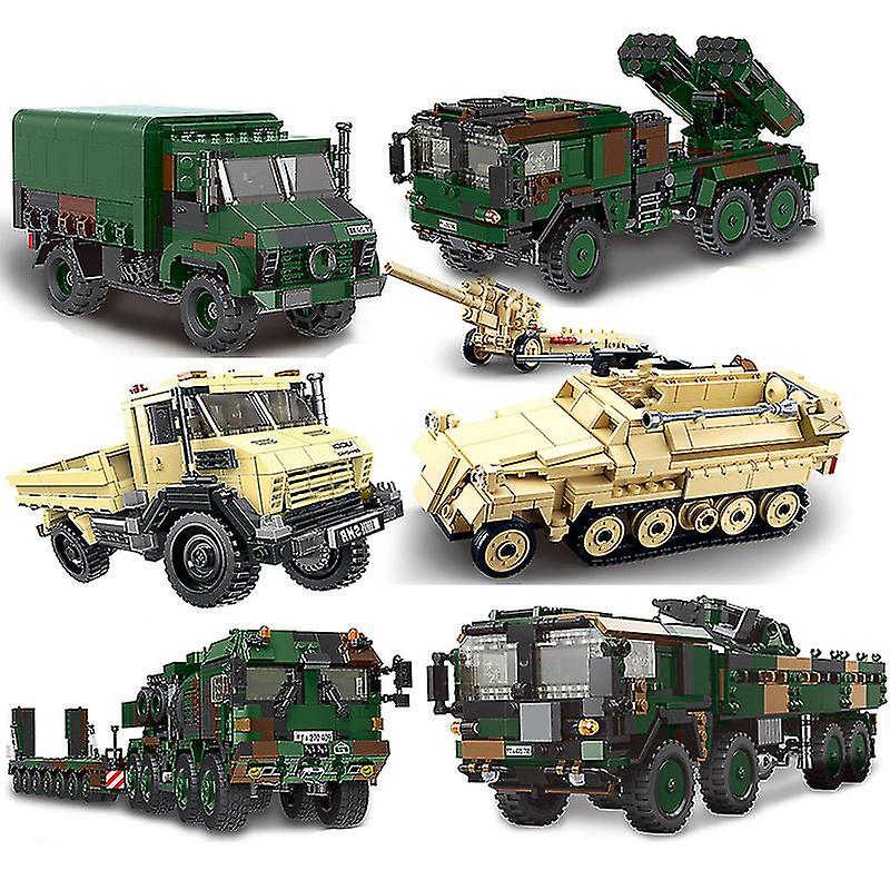 Jwl-truck Pickup Van Sets Model Building Blocks Suv Heavy Cargo Transport Military Police Fire Car Swat Vehicle Creative Brick Kits