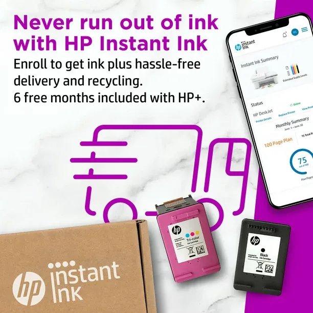 HP DeskJet 2752e All-in-One Wireless Color Inkjet Printer With 6 Months Instant Ink Included