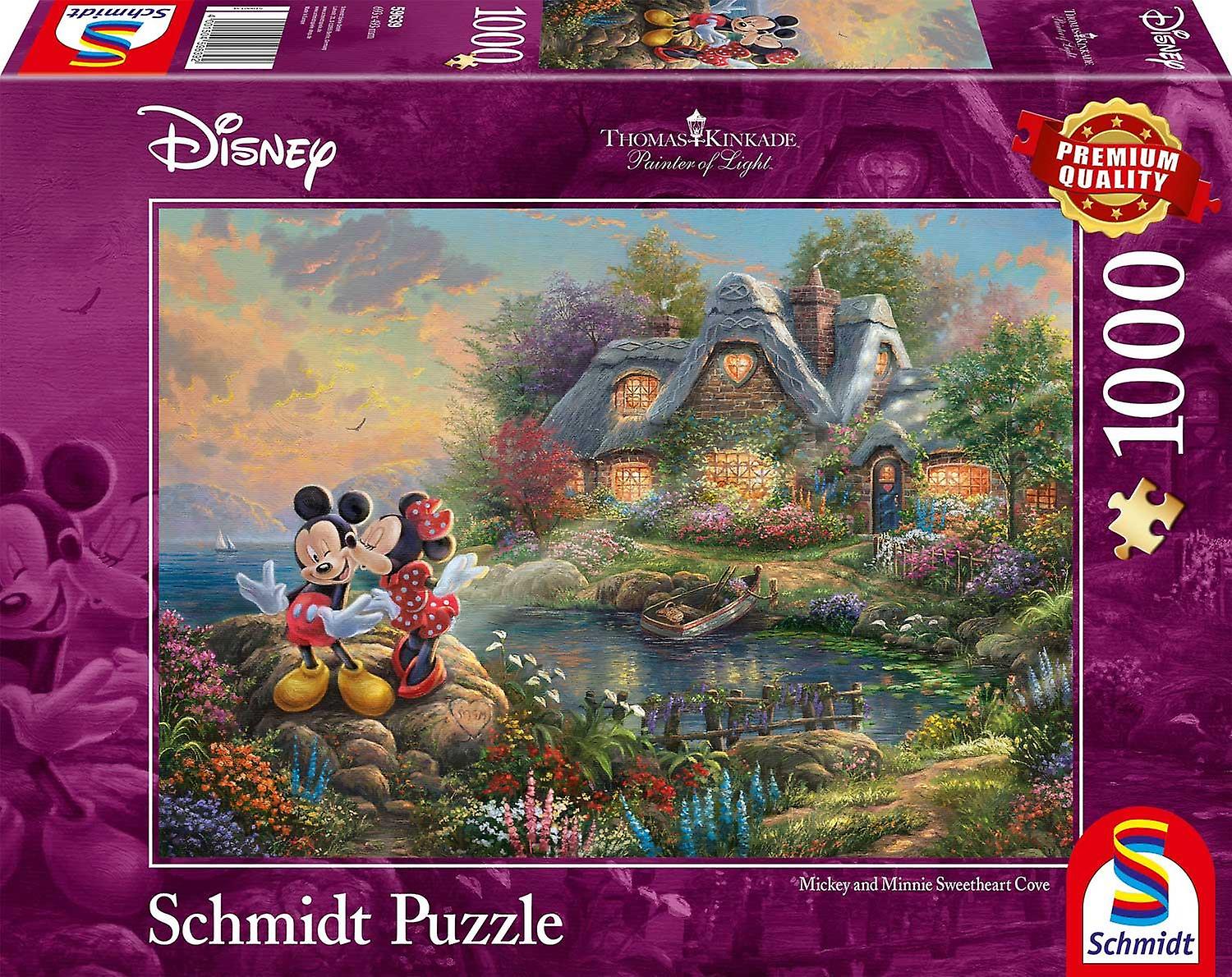 Schmidt Kinkade Disney Mickey and Minnie Mouse Sweetheart Cove Jigsaw Puzzle (1000 pieces)