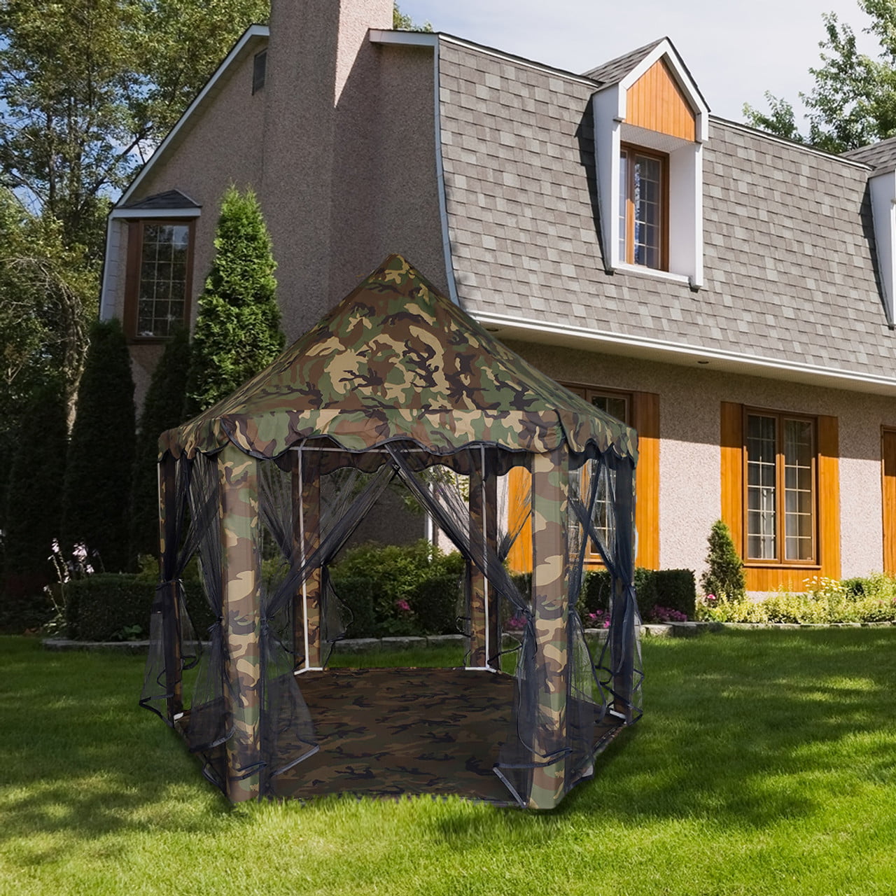 Camouflage Castle Kids Play Tent For Indoor And Outdoor