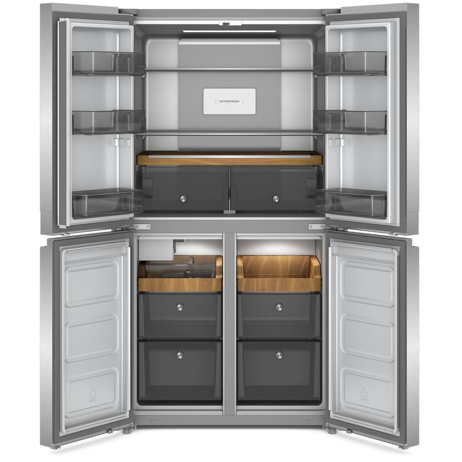 KitchenAid 36-inch, 19.4 cu.ft. Counter-Depth 4-Door Refrigerator with PrintShield™ Finish KRQC506MPS