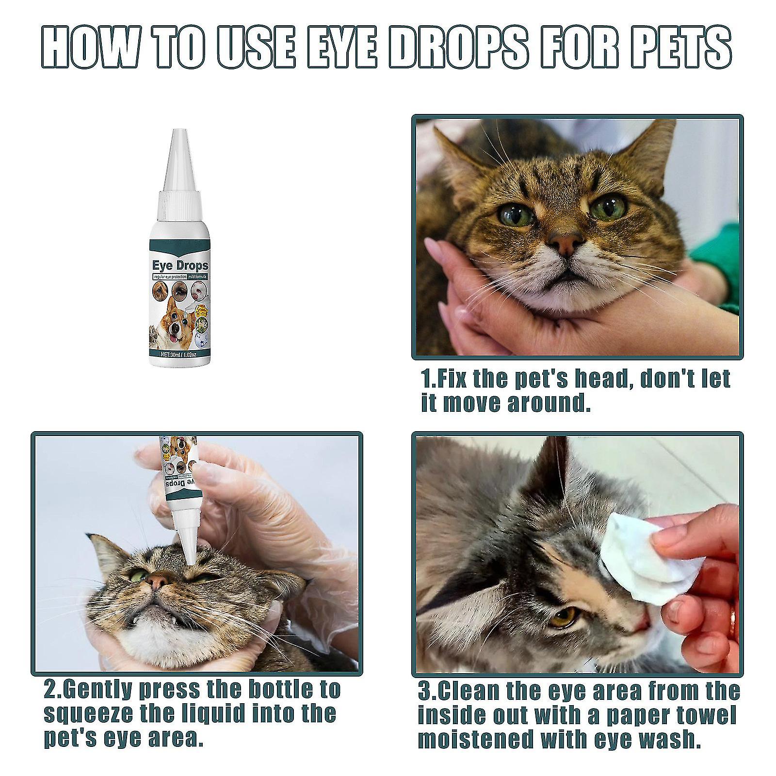 Pet Eye Drops For Dogs Cats， To Remove Tear Marks， Relieve Eye Itching， Gentle Cleansing Eye Drops， Pet Supplies