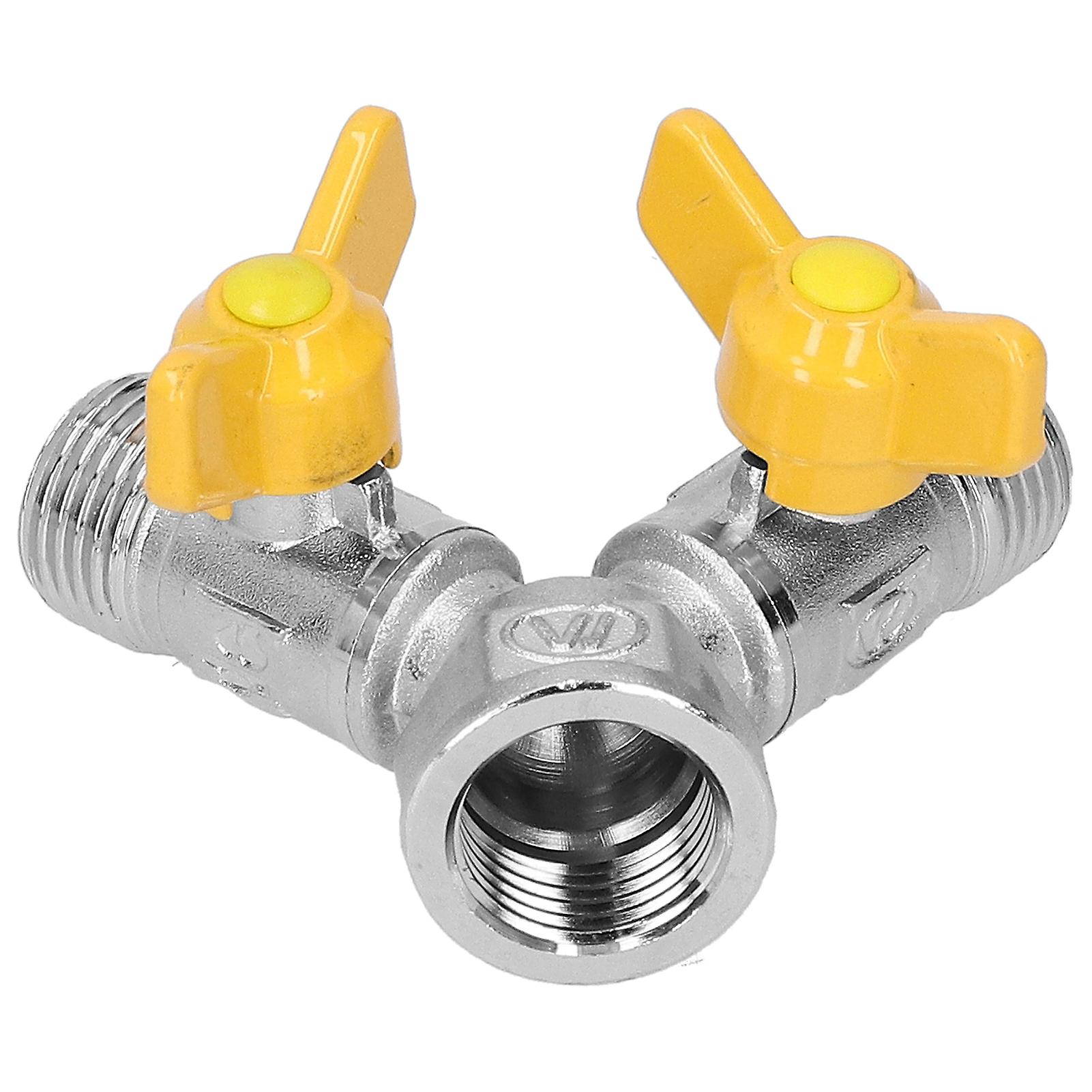 Female Thread G1/2 Ball Valve Faucet Adapter Brass Ytype Dualoutlet Automatic Watering Device