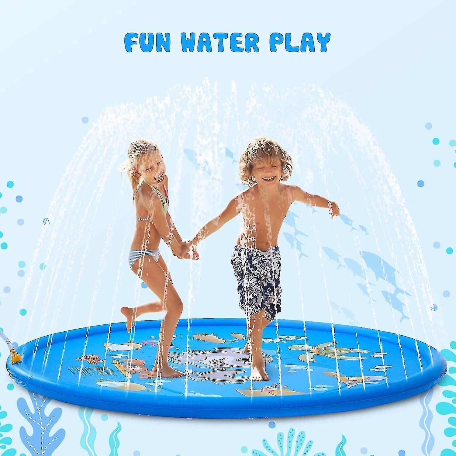 Splash Pad， 170 Cm Water Toy Garden， Water Toy Pool Pool Pad Splash， Sprinkler Pool Summer Durable Outdoor Beach Garden Children Sprinkler For Baby， P