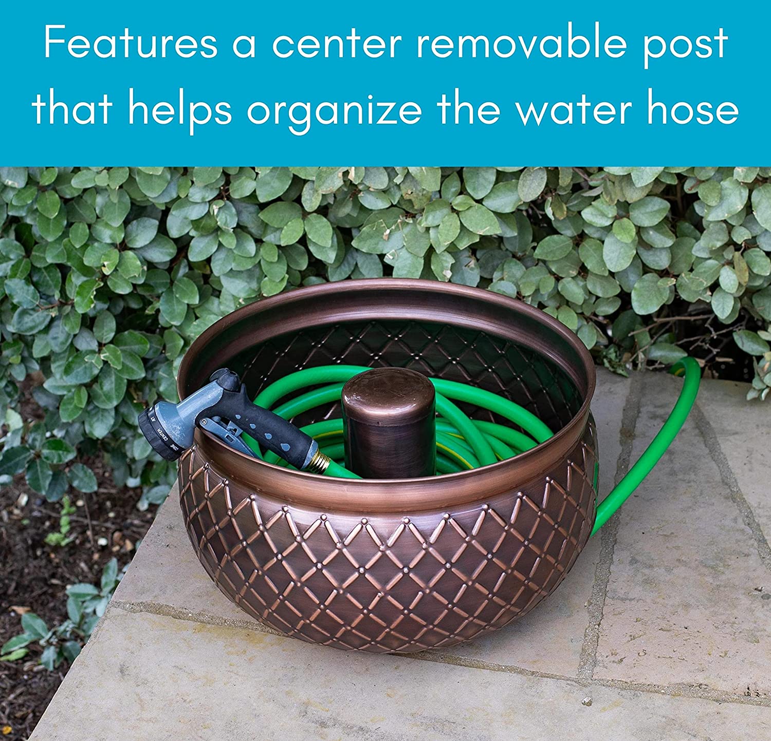 BirdRock Home Decorative Water Hose Pot - Copper - Drainage Hole - Group