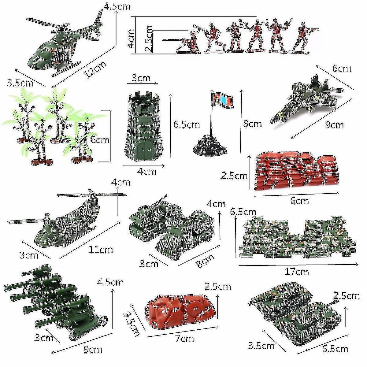 270pcs Military Model Playset Toy Soldiers Army Men Figures Accessories Toy