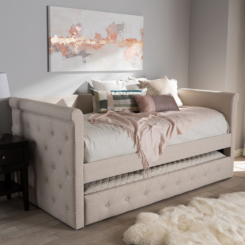 Baxton Studio Alena Upholstered Daybed and Trundle