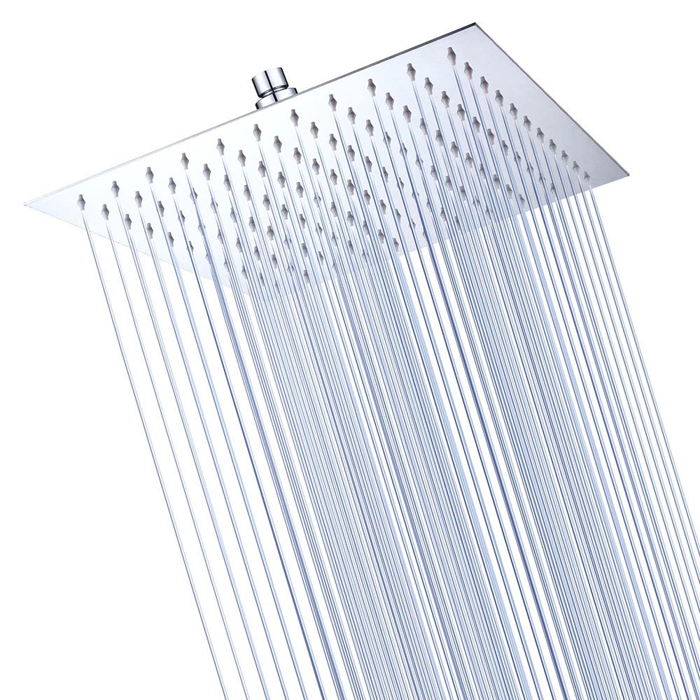 Yescom Bathroom Rain Shower Head Stainless Steel Square Top 12