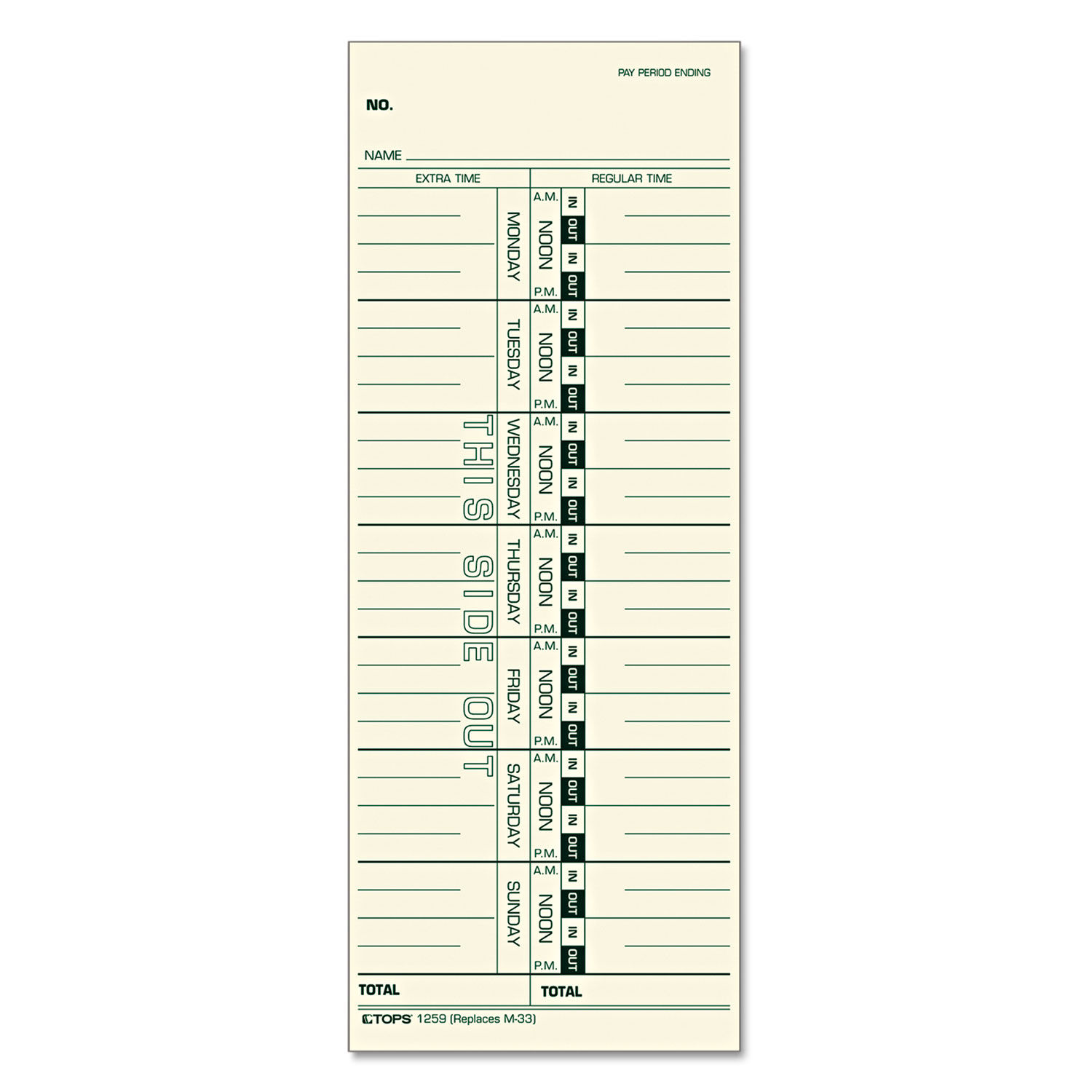 Time Clock Cards by TOPSandtrade; TOP1259