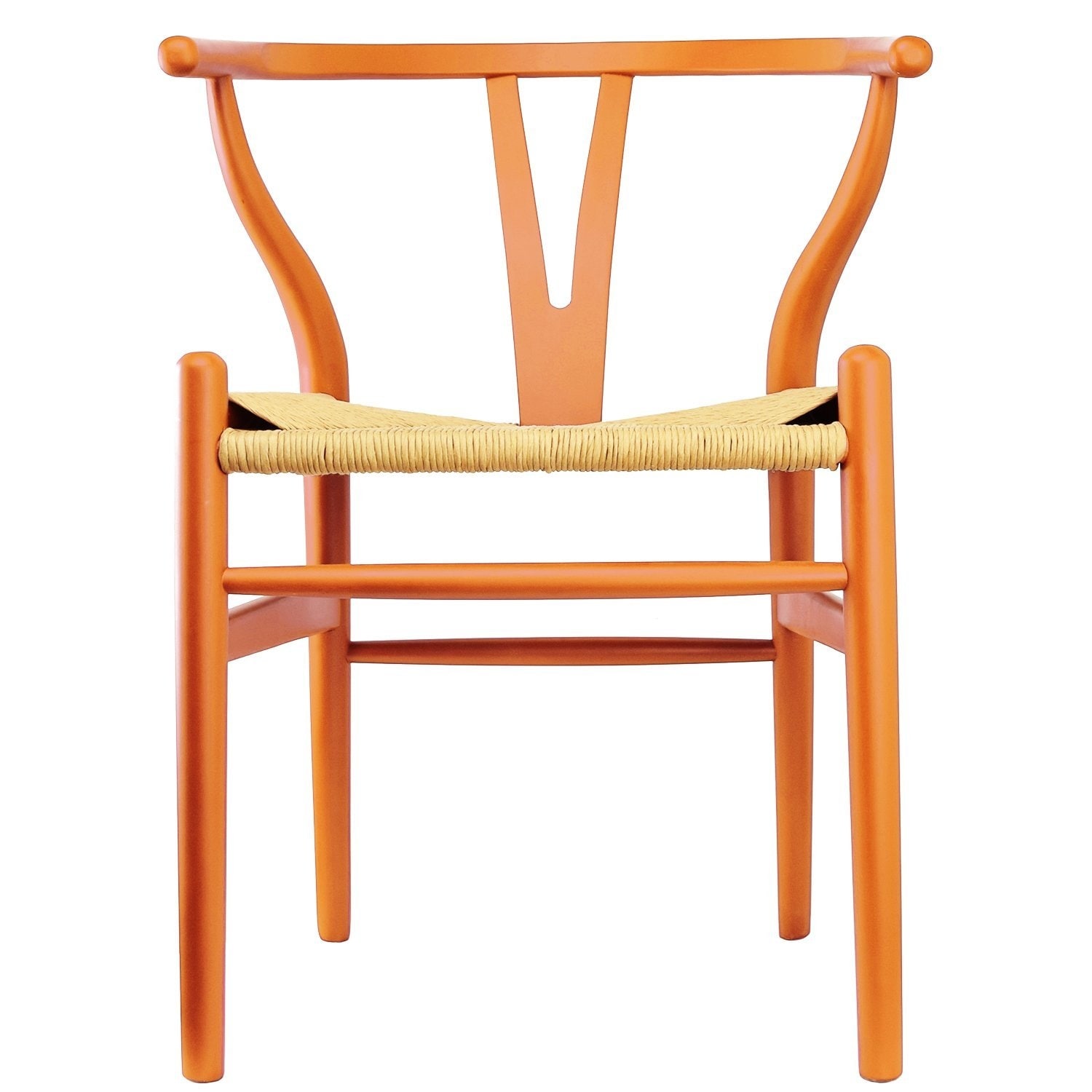 (Retired) 2xhome - Orange Modern Wood Dining Chair With Back Arm Armchair Hemp Seat For Home Restaurant Office