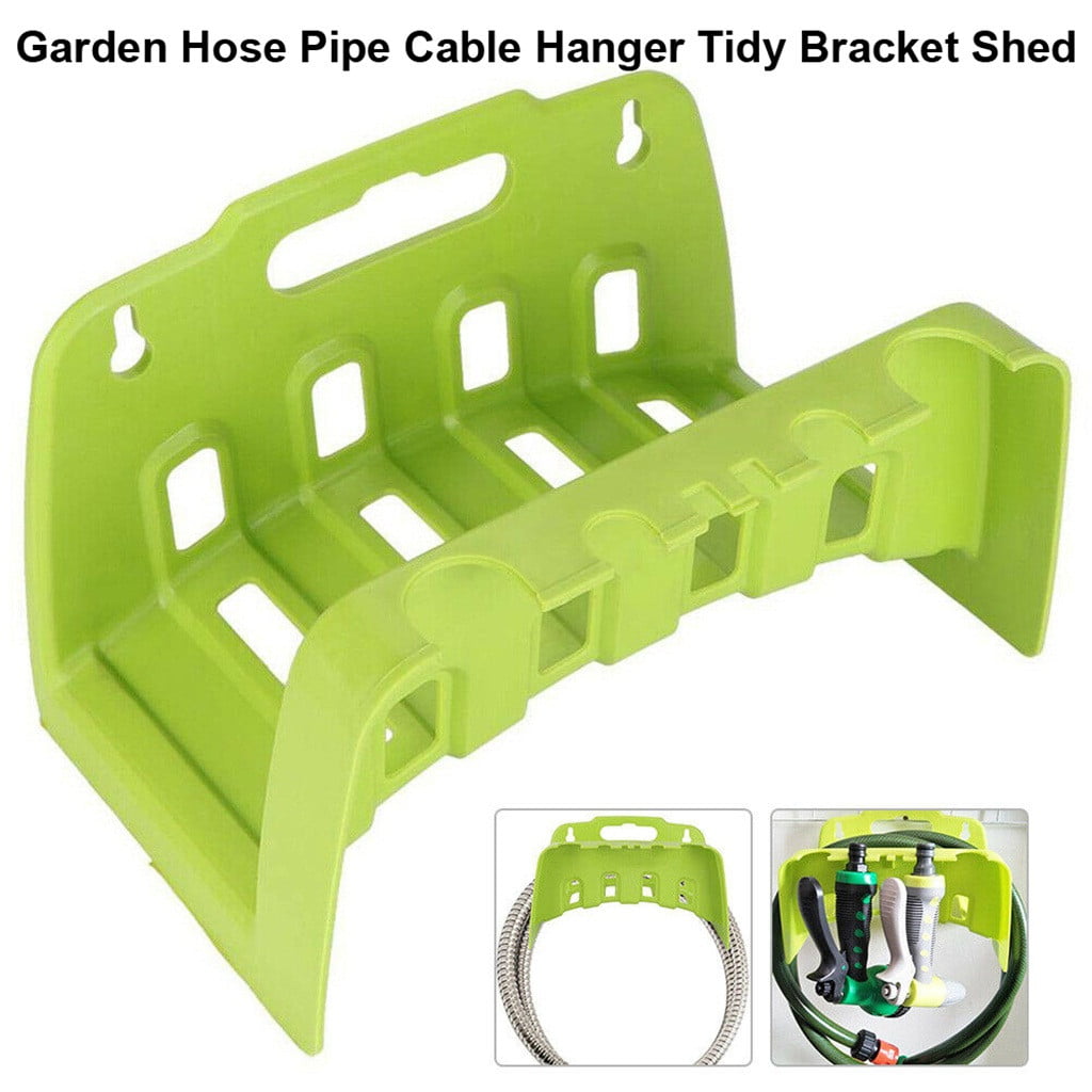 Puntoco Clearance Wall Mounted Garden Hose Pipe Cable Hanger Tidy Bracket -Shed Rack Fence Holder GREEN