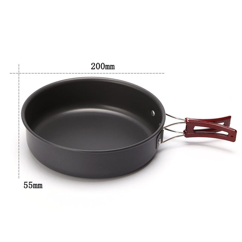 Nonstick Fry Pan with Foldable Handle for Men Women Outdoor Camping Hiking Backpacking Fishing Cookware, Portable, Ultralight Medium