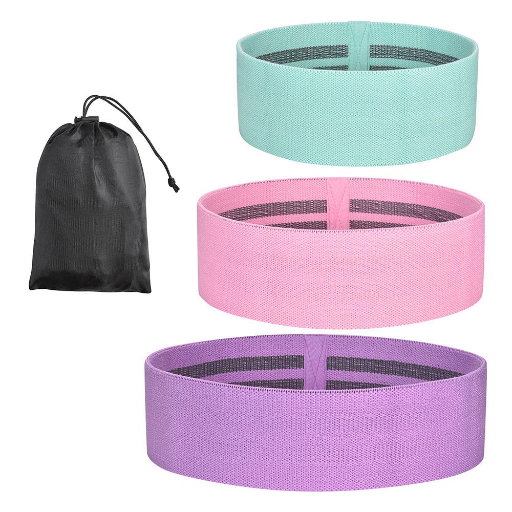 Yescom Fabric Resistance Bands w/ Bag Set of 3 (18-70lbs)