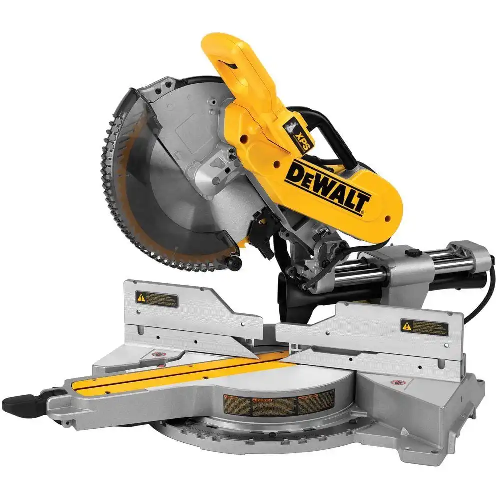 DEWALT 15 Amp Corded 12 in. Double Bevel Sliding Compound Miter Saw with XPS technology, Blade Wrench and Material Clamp DWS780