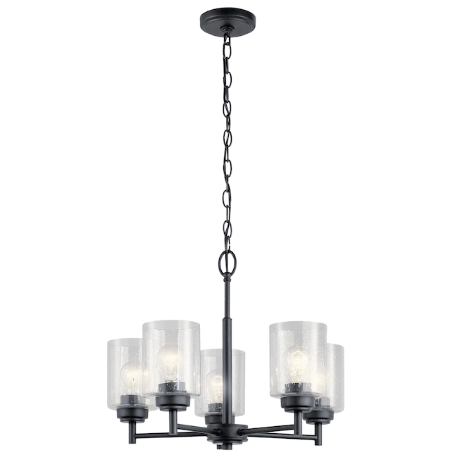 Kichler 44030BK Winslow 5-Light Black Modern/Contemporary Chandelier