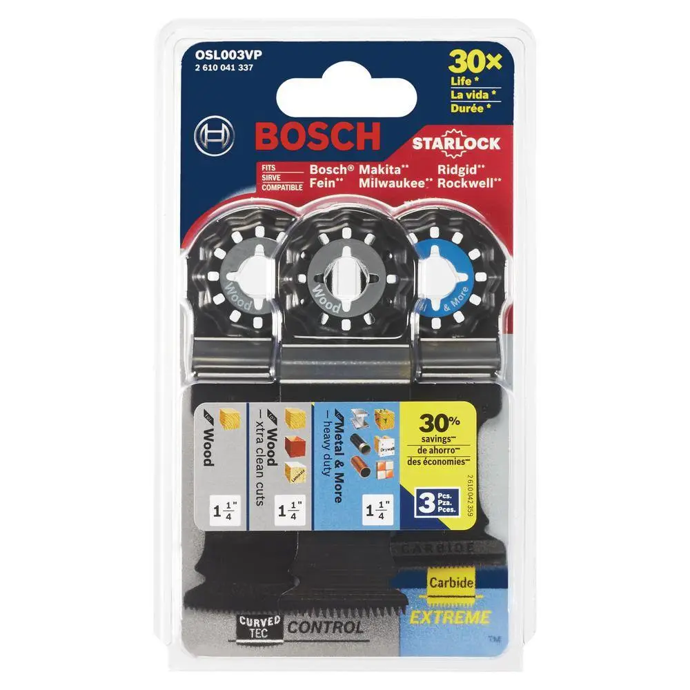 Bosch Starlock Oscillating Multi-Tool Accessory Blade Set (3-Piece) OSL003VP