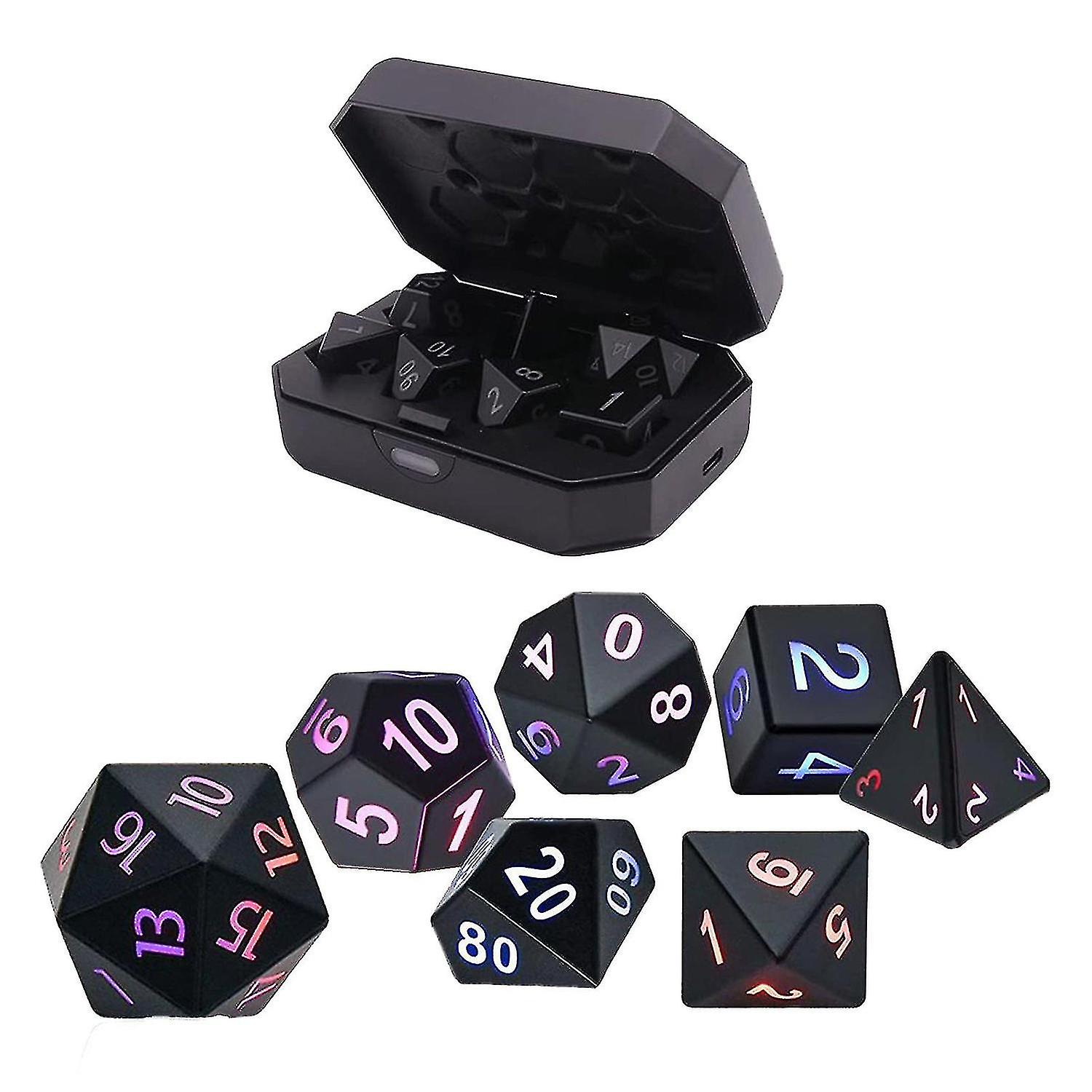 Naiwang Hedral Dice Set Electronic Dice With Charging Box Role Playing Dice With Usb Charging For Dunnd Damp