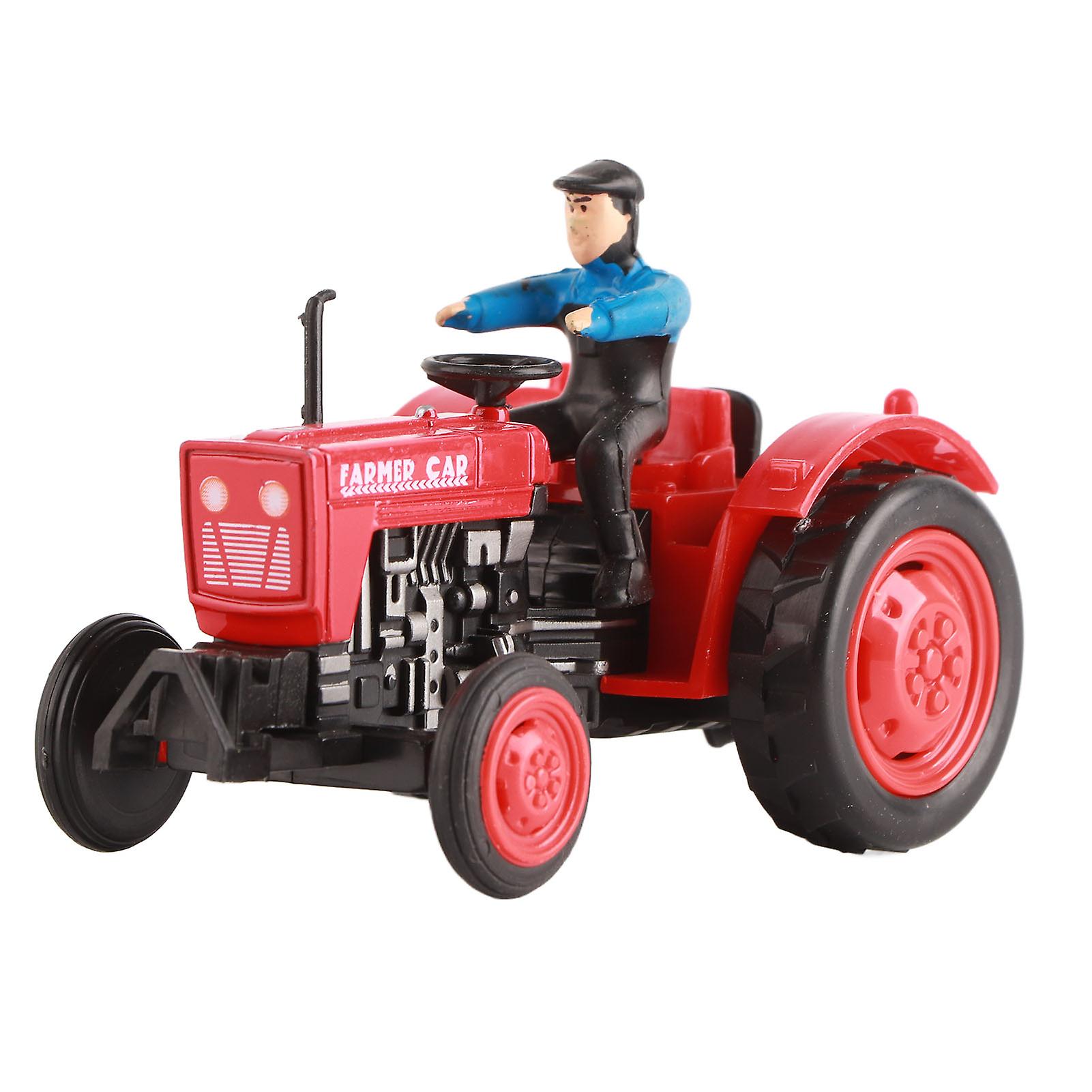 Simulation Tractor Vehicle Model Sturdy Alloy Engineering Farmer Car Toy For Children Kids Farm Vehicle Toysred