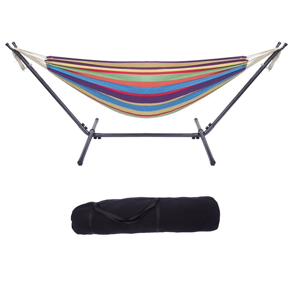 O’Force Portable Outdoor Polyester Hammock Set Green 330 lbs Capacity Hang Bed with Steel Stand