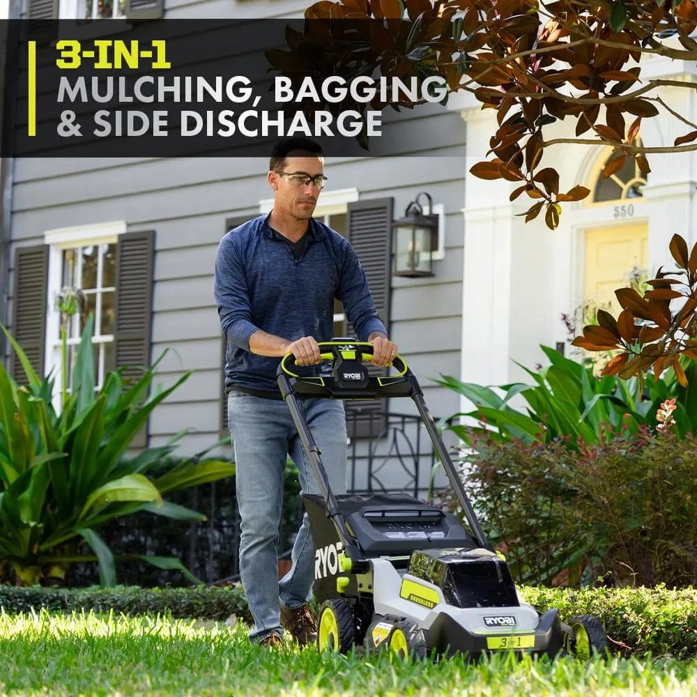 RYOBI 40V HP Brushless 20 in. Cordless Electric Battery Walk Behind Self-Propelled Mower with 6.0 Ah Battery and Charger RY401180