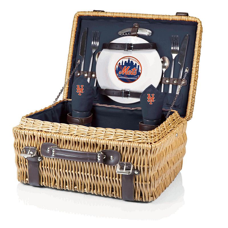 Picnic Time New York Mets Champion Willow Picnic Basket with Service for 2