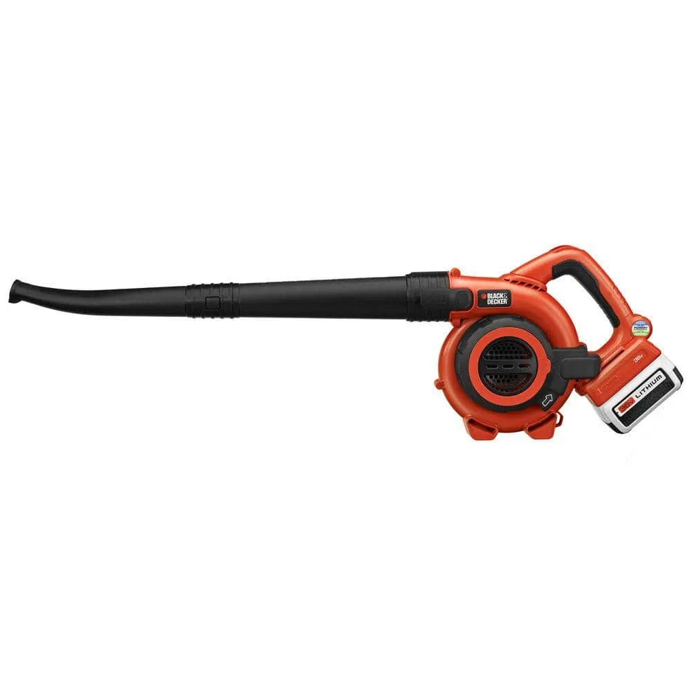 BLACK+DECKER 40V MAX 120 MPH 90 CFM Cordless Battery Powered Handheld Leaf Blower & Vacuum Kit with (1) 1.5Ah Battery & Charger LSWV36