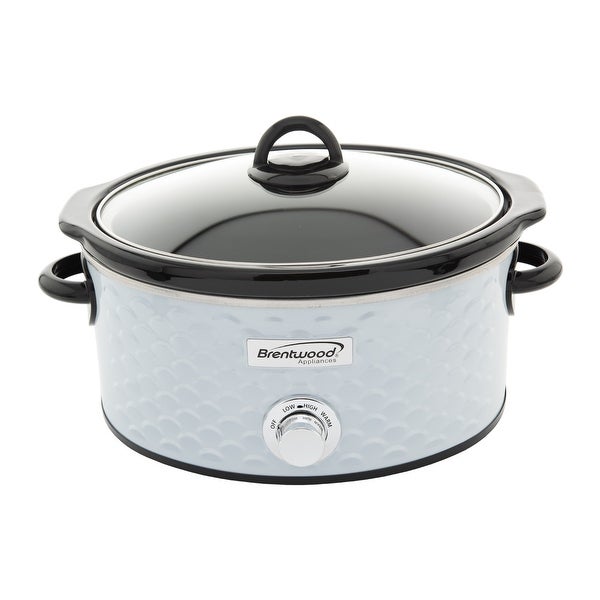 Brentwood Scallop Pattern 4.5 Quart Slow Cooker in White - - 33685418