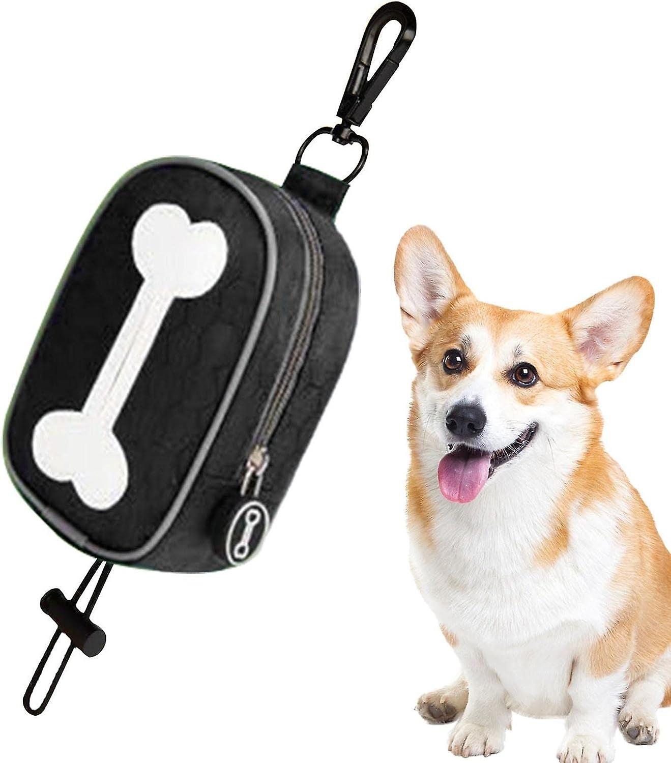 Bone Pattern Leash Poop Bag Holder， Reusable Leash Attachment Dispenser With Clip-on Pet Supplies For Travel， Walking， Park And Ulapithi.