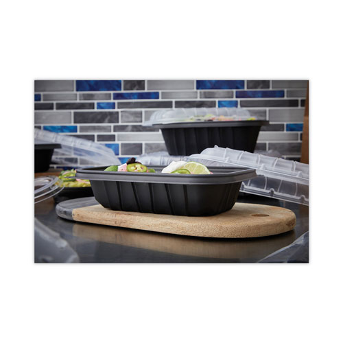Pactiv EarthChoice Entree2Go Takeout Container | 24 oz， 8.66 x 5.75 x 1.97， Black， 300