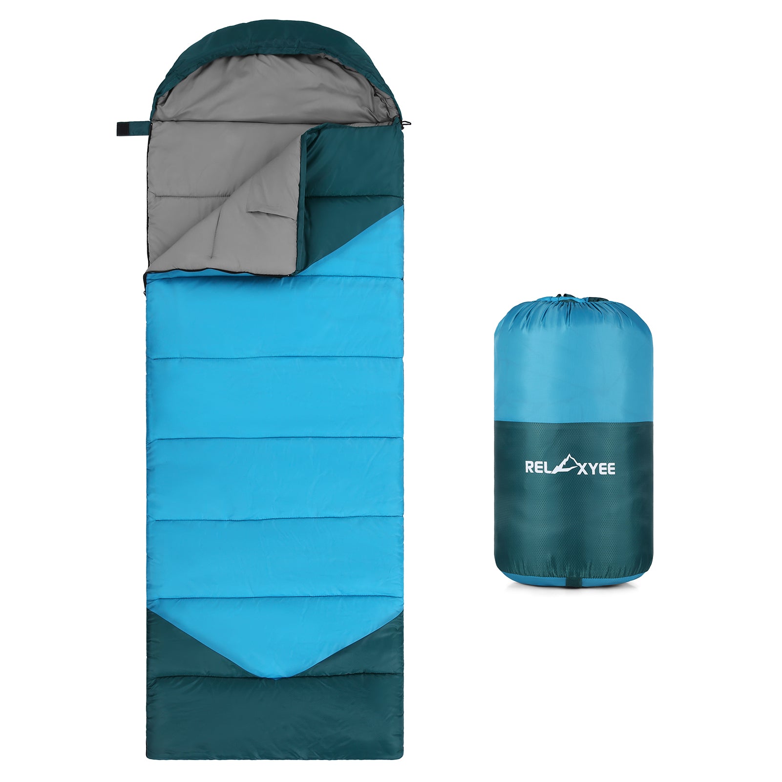 RELAXYEE Camping Sleeping Bag for Adults Outdoor Water-resistant Cold Weather Sleeping Bag Compact Camping Gear for 3 Seasons Hiking Backpacking Traveling