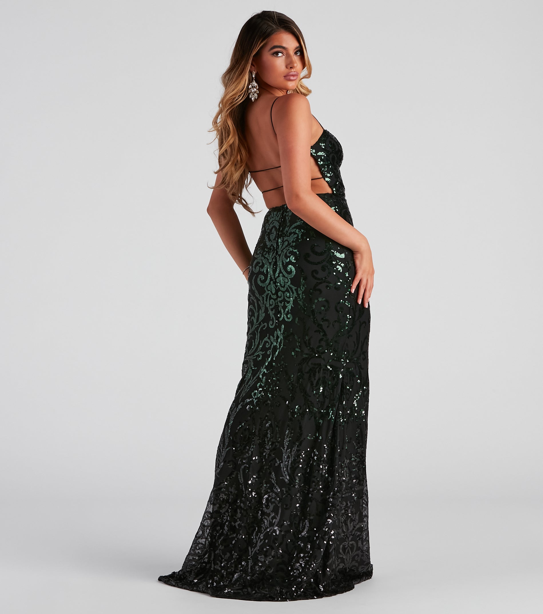 Meara Formal A-Line Sequin Dress