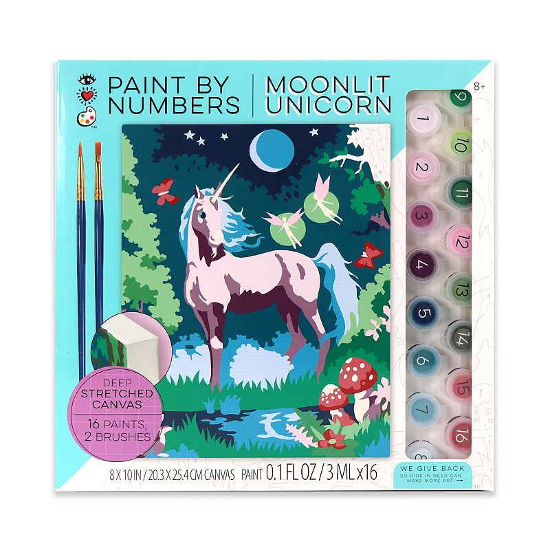 Bright Stripes iHeartArt Paint By Numbers Moonlit Unicorn