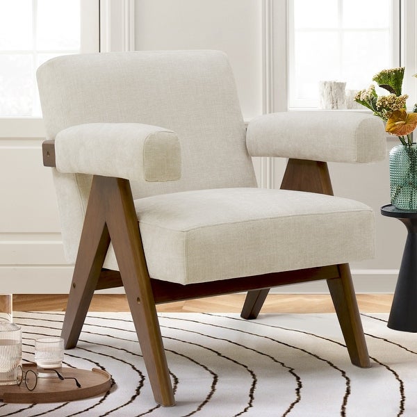 Mid Century Modern Fabric Accent Chair Single