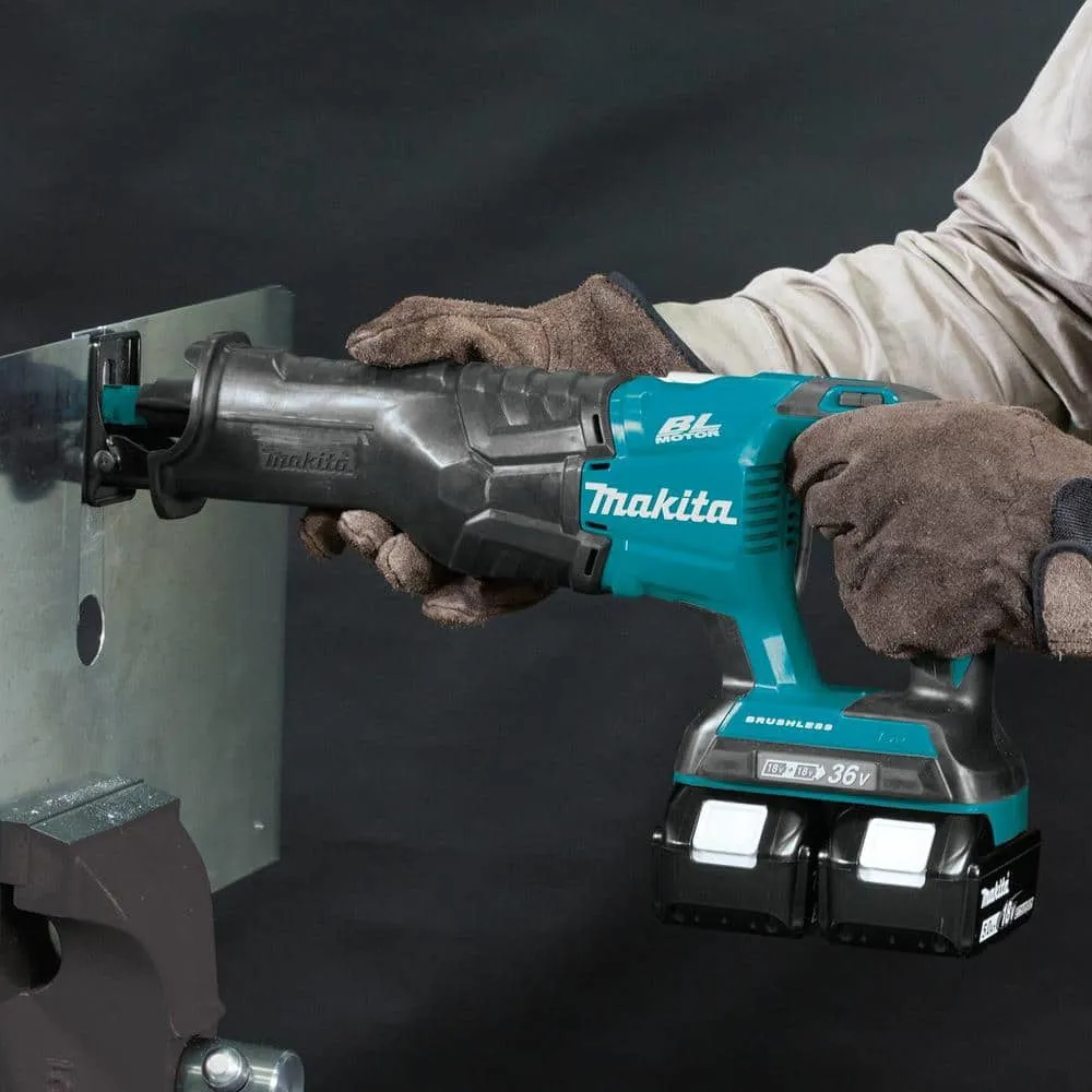 Makita 18V X2 LXT Lithium-Ion (36V) Brushless Cordless Reciprocating Saw Kit (5.0Ah) with 2 Batteries 5.0Ah and Charger XRJ06PT