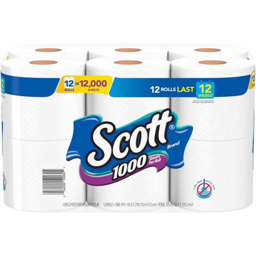 Scott 1000 1-ply 12Roll Bath Tissue (10060EA)