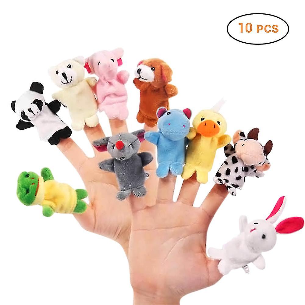 10Pcs Lovely Animal Finger Puppets Cute Cartoon Doll Toys Gifts